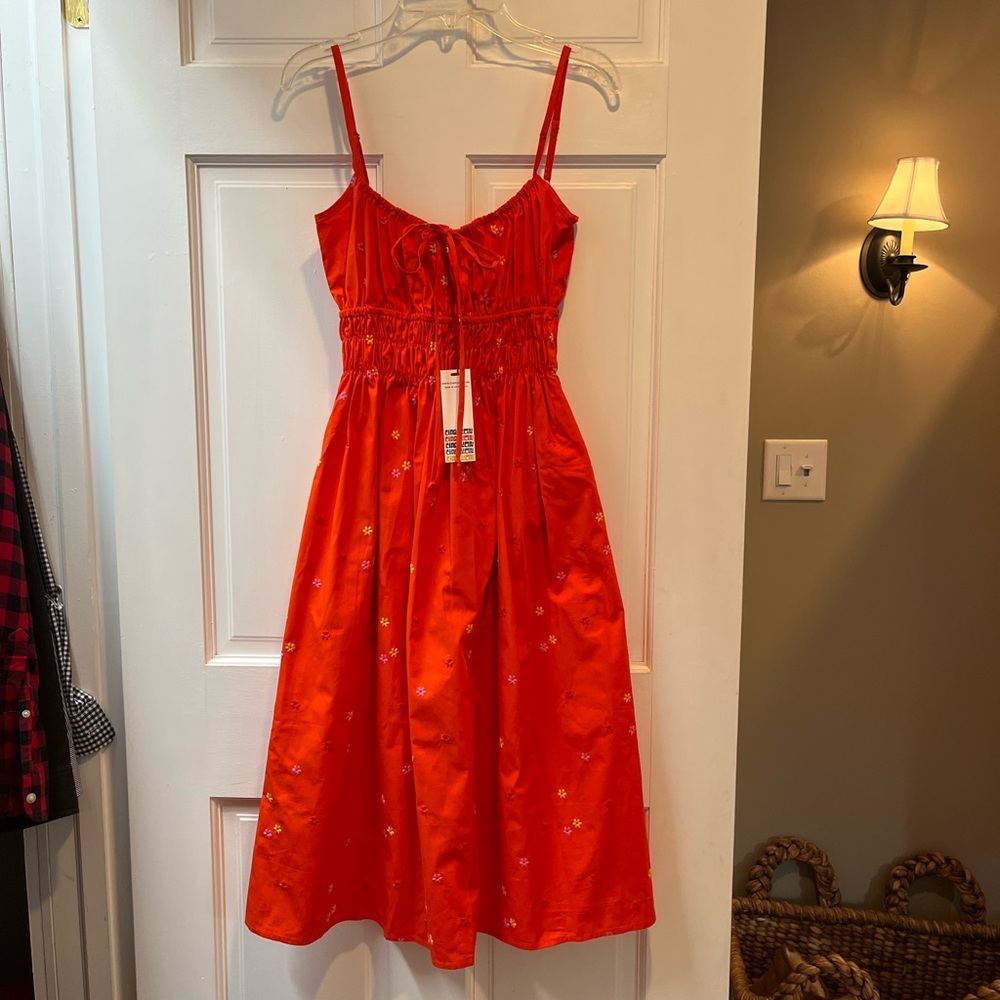 ciao lucia gabriela dress embroidered cotton poppy size xs